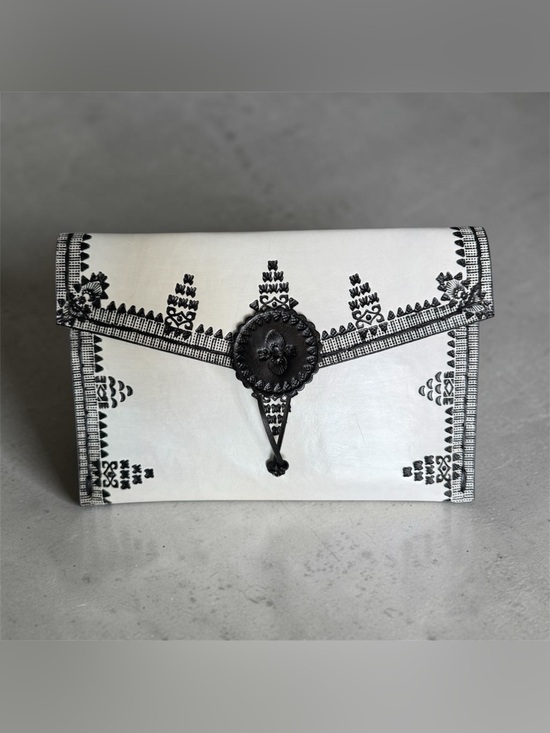 Auster Handbags - AusterBags Hand Painted Leather Crossbody Folk Art Envelope Bag